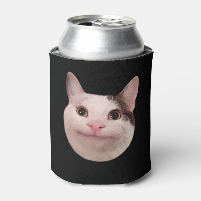 Rafraîchisseur Pour Canette Mème de chat poli noir double face (Can devant)