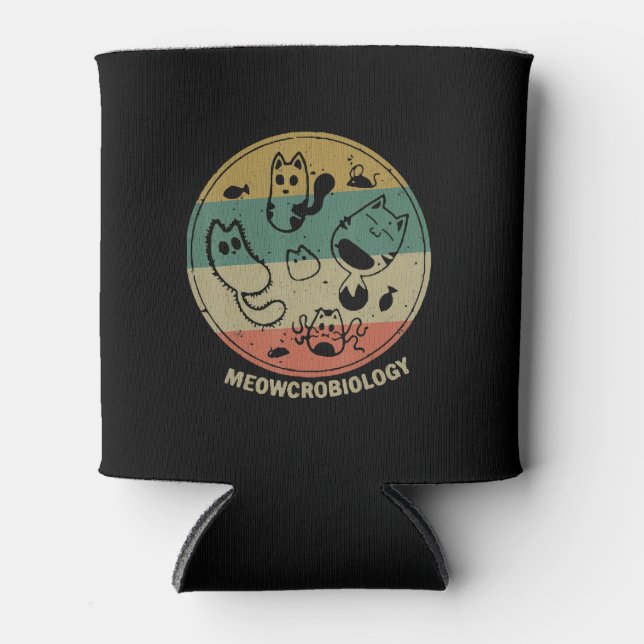 Rafraîchisseur Pour Canette Méowcrobiologie Microbiologie Science Funny Chat L (Devant)