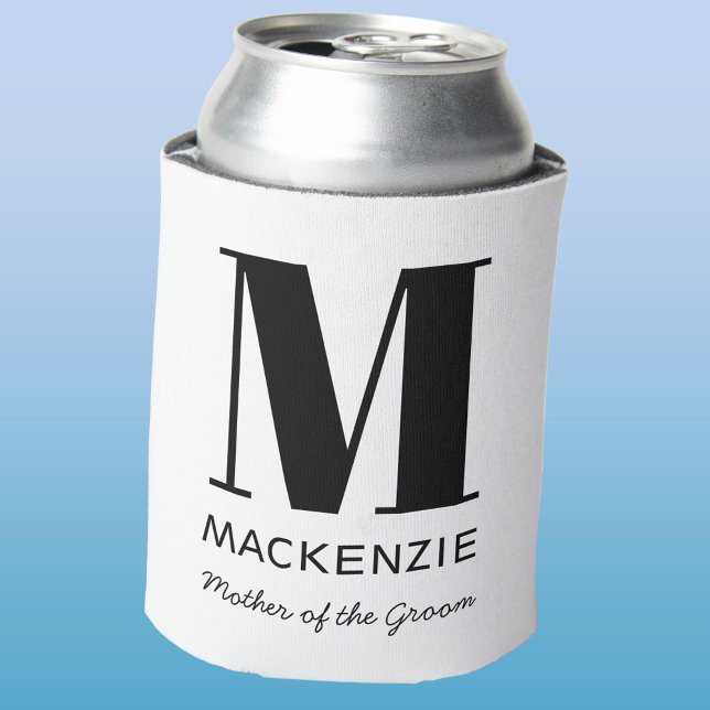 Rafraîchisseur Pour Canette Mère de la pièce Nom du monogramme (Mother of the Groom monogram initial personalized can cooler)