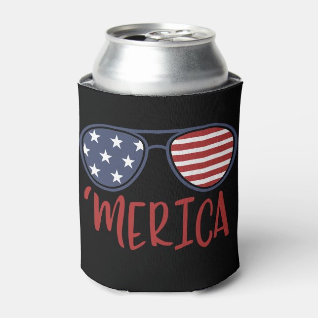 Rafraîchisseur Pour Canette Merica Lunettes de soleil 4 juillet patriotique (Can devant)