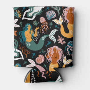 Rafraîchisseur Pour Canette Mermaids insouciants Coquillages Design Vintage