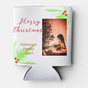 Rafraîchisseur Pour Canette Merry Bright Christmas ajouter nom de famille bien