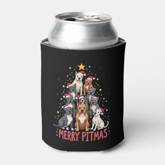Rafraîchisseur Pour Canette Merry Pitmas Pitbull Dog Ugly Christmas Sweater Tr (Can devant)