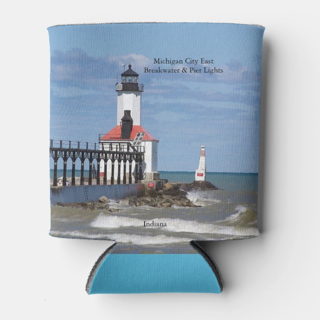 Rafraîchisseur Pour Canette Michigan City East Pierhead & Breakwater Lights (Devant)
