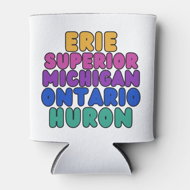 Rafraîchisseur Pour Canette Michigan Rainbow Text Great Lakes Can Cooler (Devant)