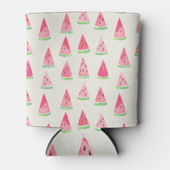 Rafraîchisseur Pour Canette Mignonne pastèque : motif d'aquarelle transparente (Devant)