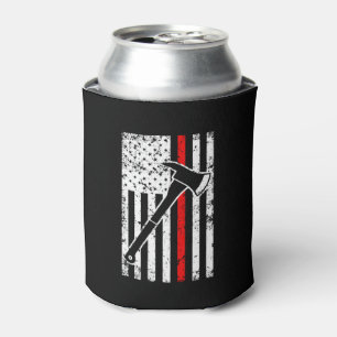 Rafraîchisseur Pour Canette Mince Red Line Firefighter hommes's Flag peut refr