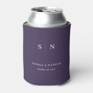 Rafraîchisseur Pour Canette Minimaliste et Chic Mariage Violet Foncé