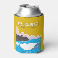 Mission Beach California Travel Art Vintage