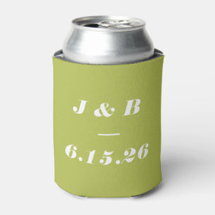 Rafraîchisseur Pour Canette Moderne Serif Minimaliste Vert Chartreuse Lime