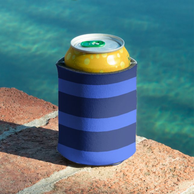 Rafraîchisseur Pour Canette Moderne simple bande à deux tons bleu géométrique  (Piscine in situ)