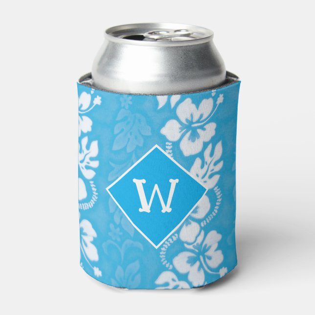 Rafraîchisseur Pour Canette Monogramme à motifs de fleur d'Hibiscus Hawaii (Can devant)