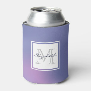 Rafraîchisseur Pour Canette Monogramme Abstrait moderne violet et rose