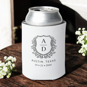 Rafraîchisseur Pour Canette Monogramme Crest Mariage Élégant Moderne