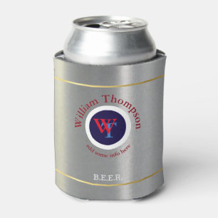 Rafraîchisseur Pour Canette monogramme de bière personnalisé (nom et initiales