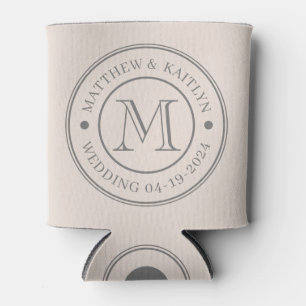 Rafraîchisseur Pour Canette Monogramme de mariage Rose Château de Sable