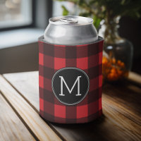 Monogramme de Motif de Buffle Noir Rouge Rustique