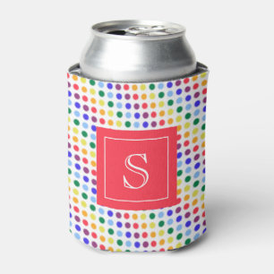 Rafraîchisseur Pour Canette Monogramme de points arc-en-ciel Kawaii mignons