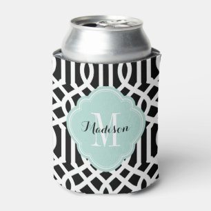 Rafraîchisseur Pour Canette Monogramme de Trellis noir et menthe