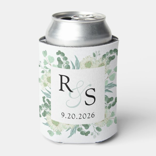 Rafraîchisseur Pour Canette Monogramme Élégant Mariage de verdure (Can devant)