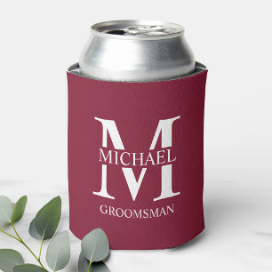Rafraîchisseur Pour Canette Monogramme et nom du Groomsman personnalisé classi