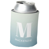 Monogramme moderne Nom initial Turquoise Aqua Grad