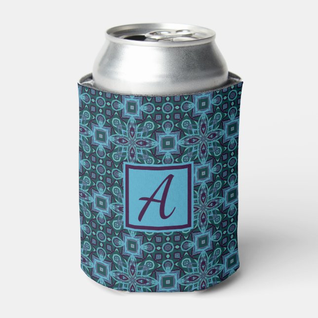 Rafraîchisseur Pour Canette Monogramme personnalisé bleu pourpre (Can devant)
