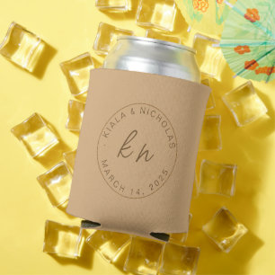 Rafraîchisseur Pour Canette , Monogramme Personnalisé - Faveurs De Mariage, Fa