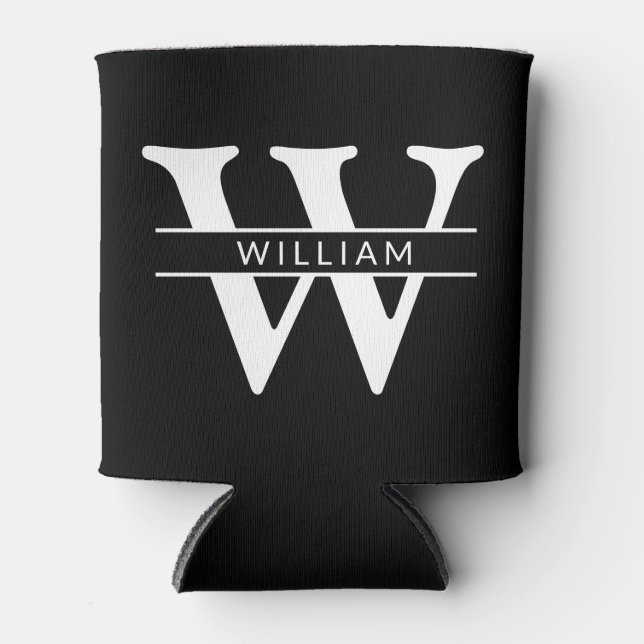 Rafraîchisseur Pour Canette monogramme personnalisé initial et nom simple (Devant)