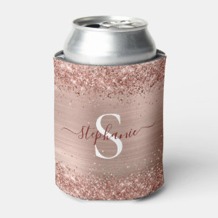 Rafraîchisseur Pour Canette Monogramme Rose Gold Faux-Parties scintillant Girl