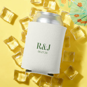 Rafraîchisseur Pour Canette Monogramme vert mariage Couple
