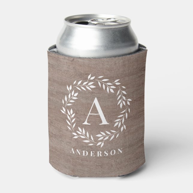 Rafraîchisseur Pour Canette Monogramme Wreath Personnalisé Can Cooler (Can devant)