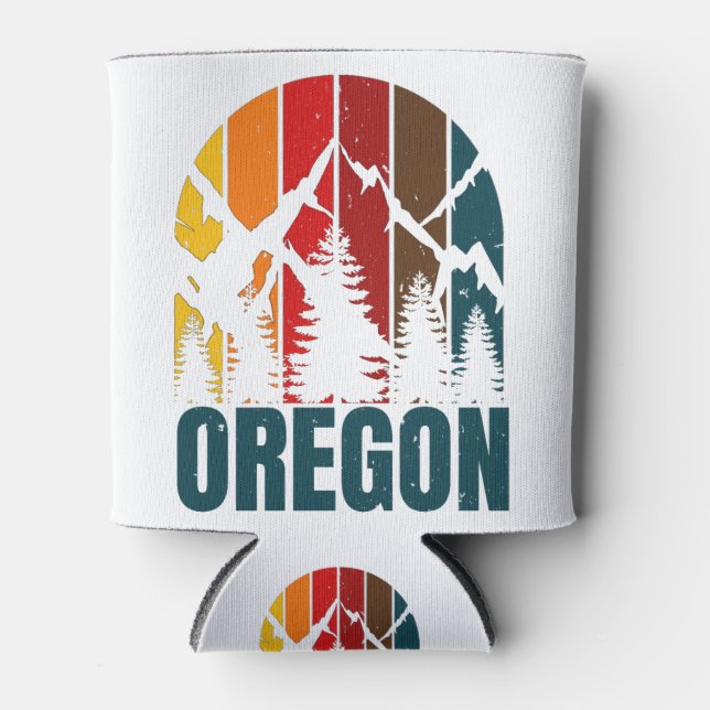 Rafraîchisseur Pour Canette Montagnes de l'Oregon Vintage rétro (Devant)