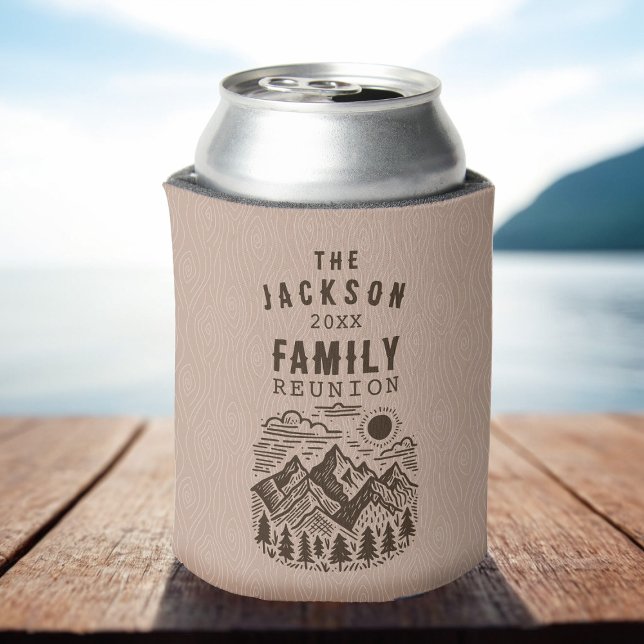Rafraîchisseur Pour Canette Montagnes de réunion de famille Can Cooler (Modern Mountains Family Reunion Beer Can Cooler)
