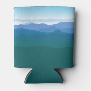 Rafraîchisseur Pour Canette Montagnes Vue Bleu Vert Illustré