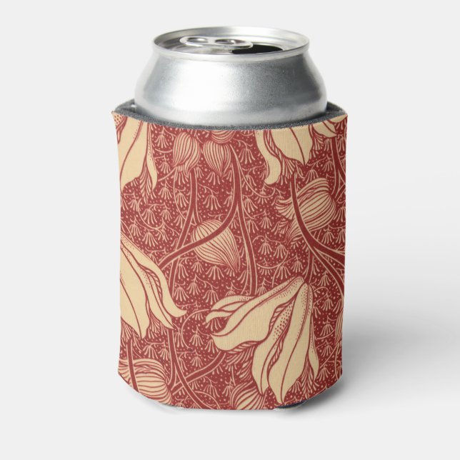 Rafraîchisseur Pour Canette Morris Inspiré Lily Flower Botanique Rouge Textile (Can Dos)