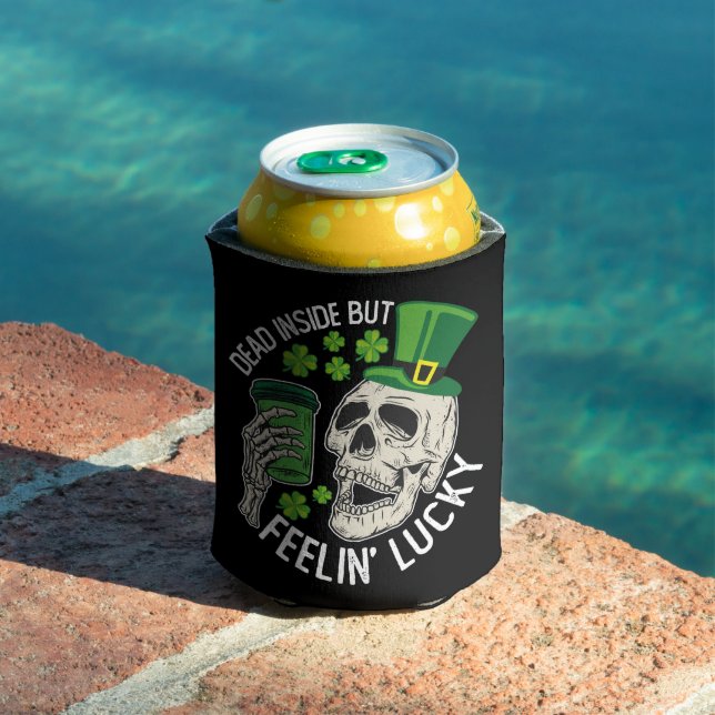 Rafraîchisseur Pour Canette Mort à l'intérieur mais sentant Lucky Skull St Pat (Piscine in situ)