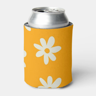 Rafraîchisseur Pour Canette Motif à fleurs Yellow White Retro