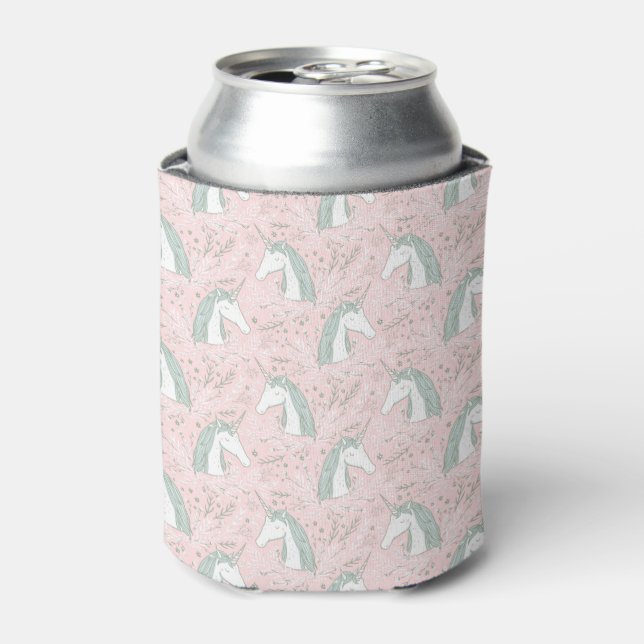 Rafraîchisseur Pour Canette Motif à licorne de fleurs douces (Can devant)