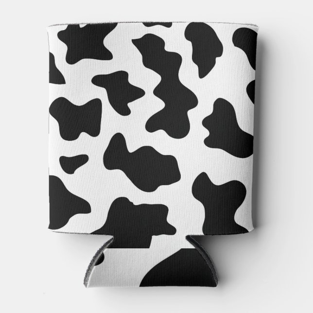 Rafraîchisseur Pour Canette Motif animal de vache noire et blanche (Devant)