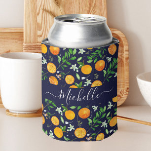 Rafraîchisseur Pour Canette Motif botanique floral d'été citrus orange