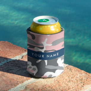 Rafraîchisseur Pour Canette Motif camouflage rose et gris Personnalisez votre