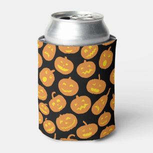 Rafraîchisseur Pour Canette Motif Citrouille d'Halloween noir et orange