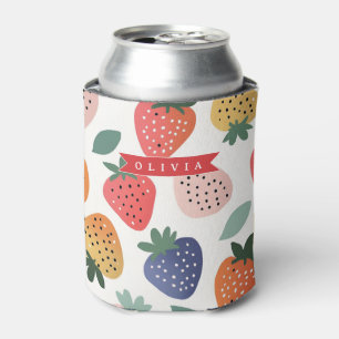 Rafraîchisseur Pour Canette Motif Coloré Personnalisé de Fraise d'Été