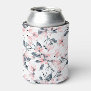 Rafraîchisseur Pour Canette Motif d'aquarelle rose et gris