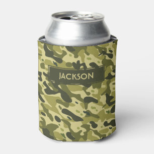 Rafraîchisseur Pour Canette Motif de camouflage vert tendance avec nom
