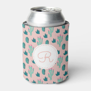 Rafraîchisseur Pour Canette Motif de dessin Cactus mignon   Monogramme