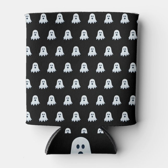 Rafraîchisseur Pour Canette Motif de fantôme d'horreur noir et blanc (Devant)
