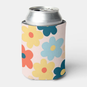 Rafraîchisseur Pour Canette Motif de fleurs hippie rétro coloré
