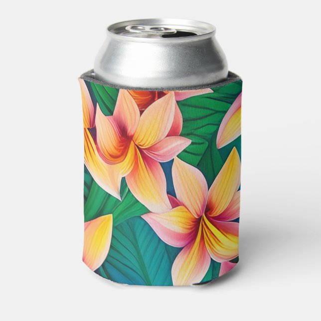 Rafraîchisseur Pour Canette Motif de fleurs tropicales hawaïennes (Can Dos)